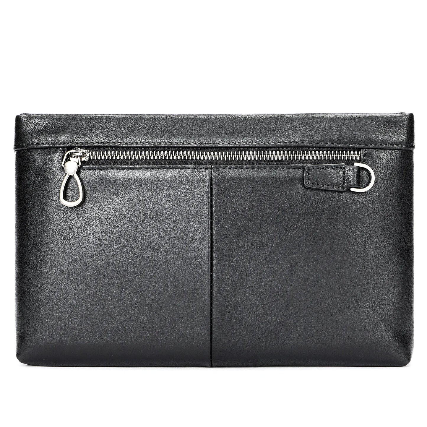 Fashion Real Cow Leather Men Women Clutch Bag Double Zipper Long Wallet Card Holder Purse Business 7.9 Inch Ipad Handy Bags