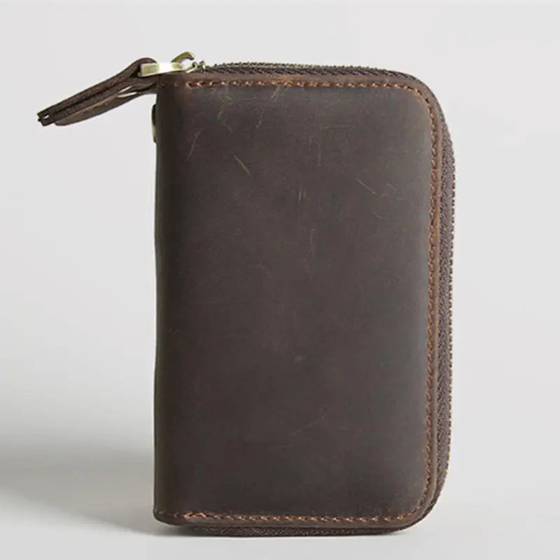 SOUTH GOOSE Genuine Leather Key Wallets Men Retro Car Key Case Cowhide Double Zipper Keys Organizer Coin Pouch Women Housekeeper