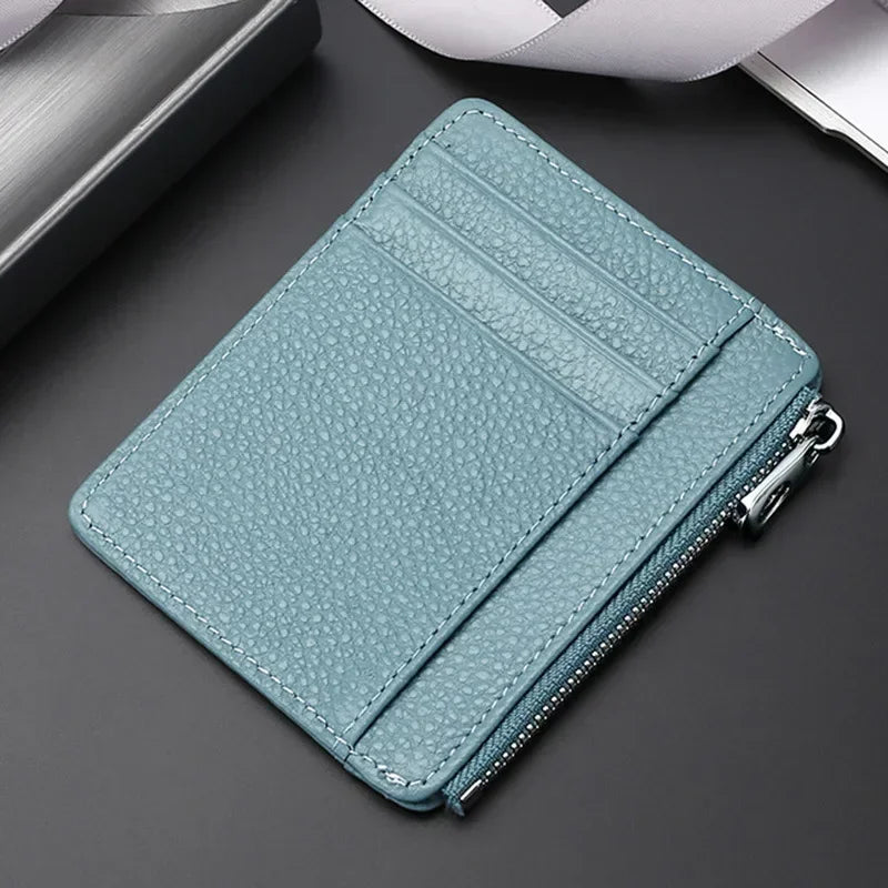 New Fashion Men's Leather Money Clips Wallet Multifunctional Thin Man Card Purses Women ID Business Card for Money Holder Purse
