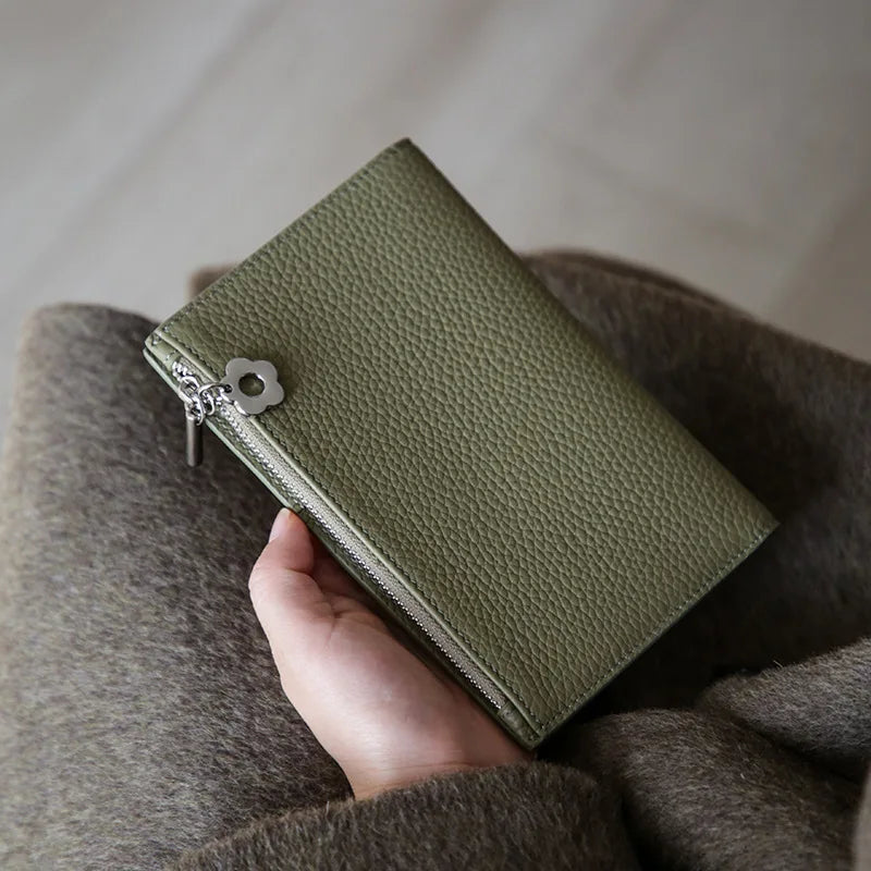 Leather Passport Holder Waterproof Travel Wallet for Women Men Zipper Cover