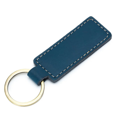 Custom LOGO Genuine Leather Cowhide Keychain Laser Engrave TEXT NAME Personalized Key Chain Vintage Key Tag for Women Men Gift