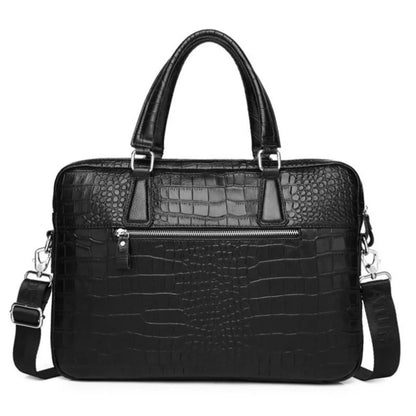 Genuine Leather Crocodile Grain Briefcases Hard For Men 15.6 Inch Laptop Briefcase Bags Computer Bag Luxury Handbags