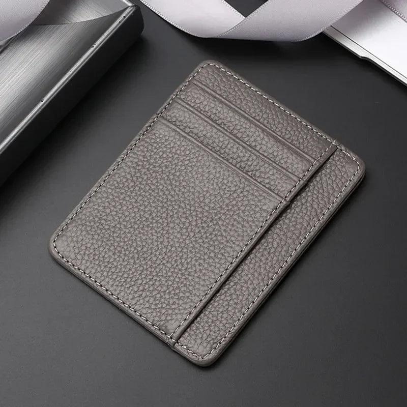 New Fashion Men's Leather Money Clips Wallet Multifunctional Thin Man Card Purses Women ID Business Card for Money Holder Purse