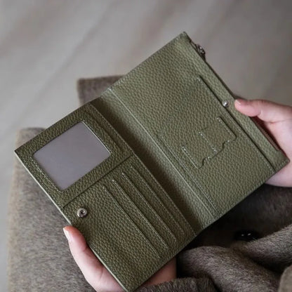 Leather Passport Holder Waterproof Travel Wallet for Women Men Zipper Cover