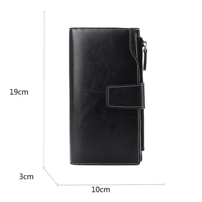 Genuine Leather Women Clutch Zipper