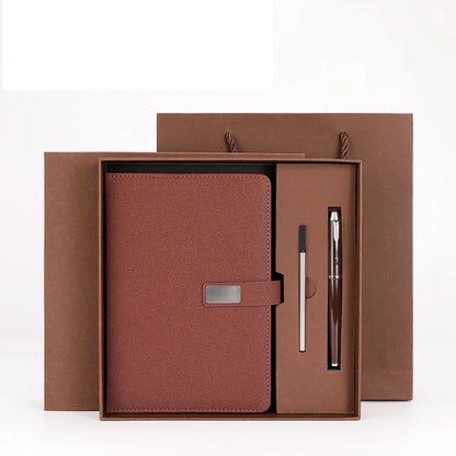 PU Leather Corporate Gifts Set Refill Set Customized Printing Notebook Pen Set Flash Drive Stylus Pen Customized Notebook