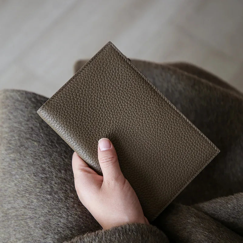 Leather Passport Holder Waterproof Travel Wallet for Women Men Zipper Cover