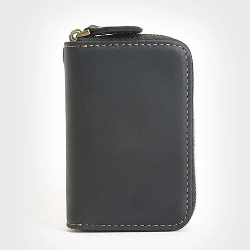 SOUTH GOOSE Genuine Leather Key Wallets Men Retro Car Key Case Cowhide Double Zipper Keys Organizer Coin Pouch Women Housekeeper