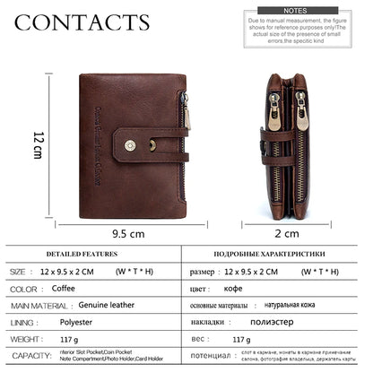 Genuine Leather Short Wallets for Men