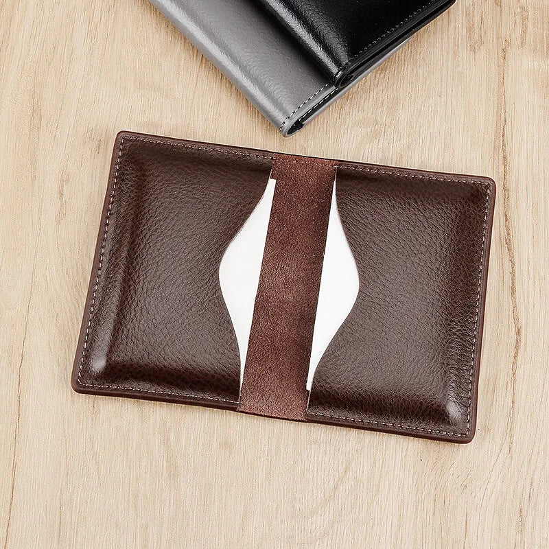 Real Leather Wallet Ins Ultra-thin Fold Unisex