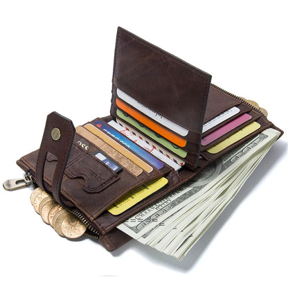 Genuine Leather Short Wallets for Men