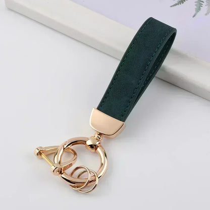 Laser Engrave Nubuck Leather Custom Logo Keychain Blank Personalize Name Ring Vintage Key Chain Men and Women Car Keyring Gift