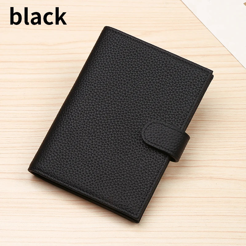 Full-Grain Leather Passport Wallet with Credit Card Slots