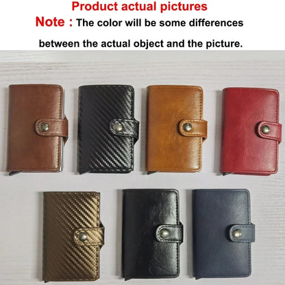Business Credit Card Holders Leather Men Wallets Rfid Bank Cardholder Case Men VIsit Card Box Anti-theft Wallets Accessories
