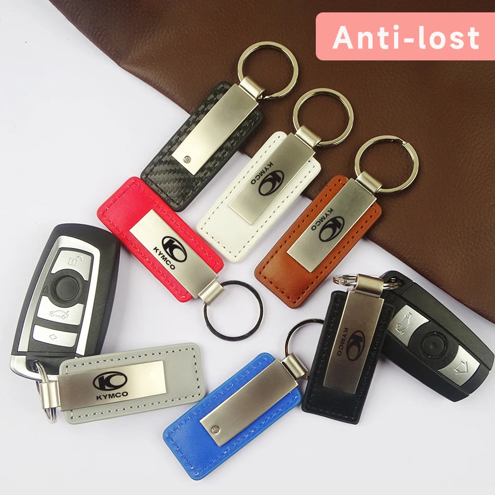 fit For Kymco Leather Splicing Waist Hanging Car Keychain Metal Key Ring Chain Motorcycle Keyring Accessories Gifts