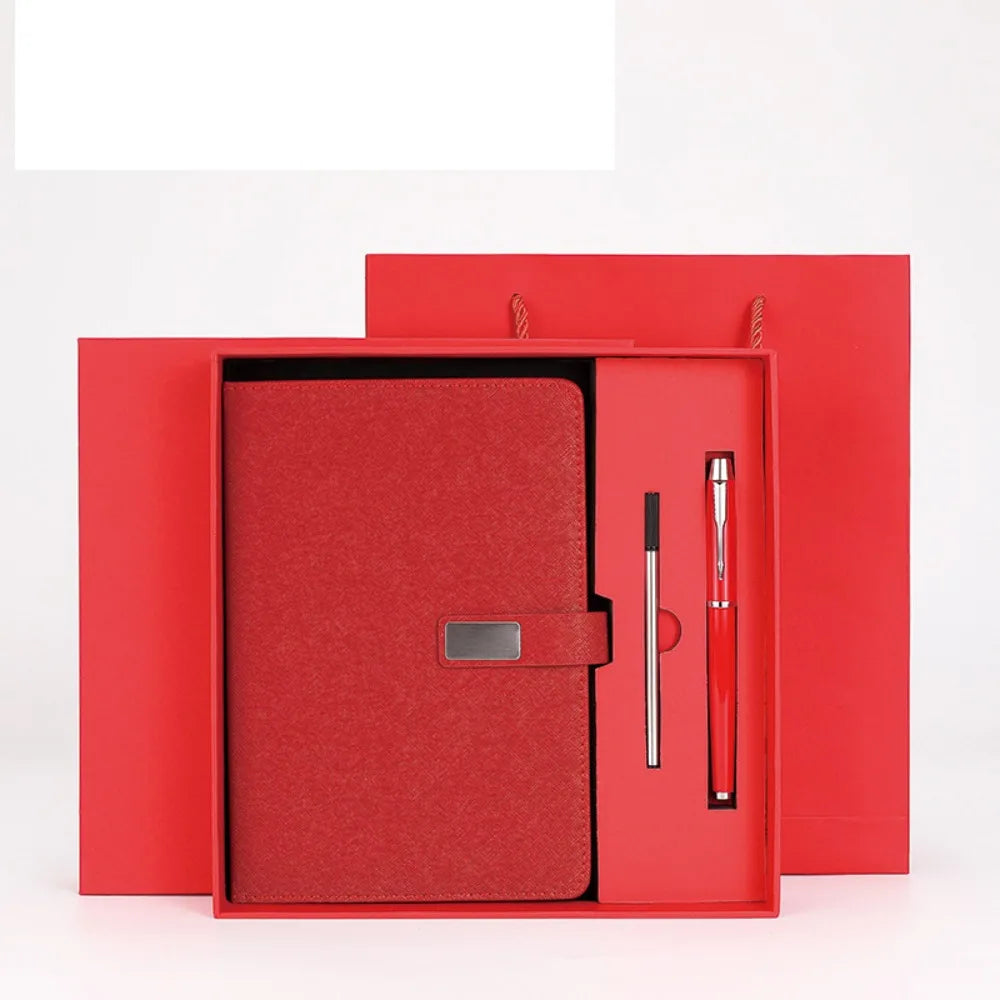 PU Leather Corporate Gifts Set Refill Set Customized Printing Notebook Pen Set Flash Drive Stylus Pen Customized Notebook