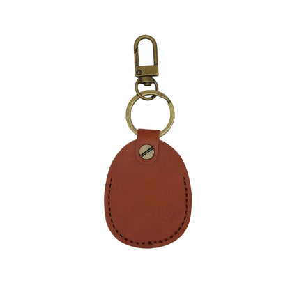 Personalize Vintage Dermis Key Chain Custom LOGO Genuine Cowhide Leather Keychain Case for Air Tag Door Card Laser Name Keyring
