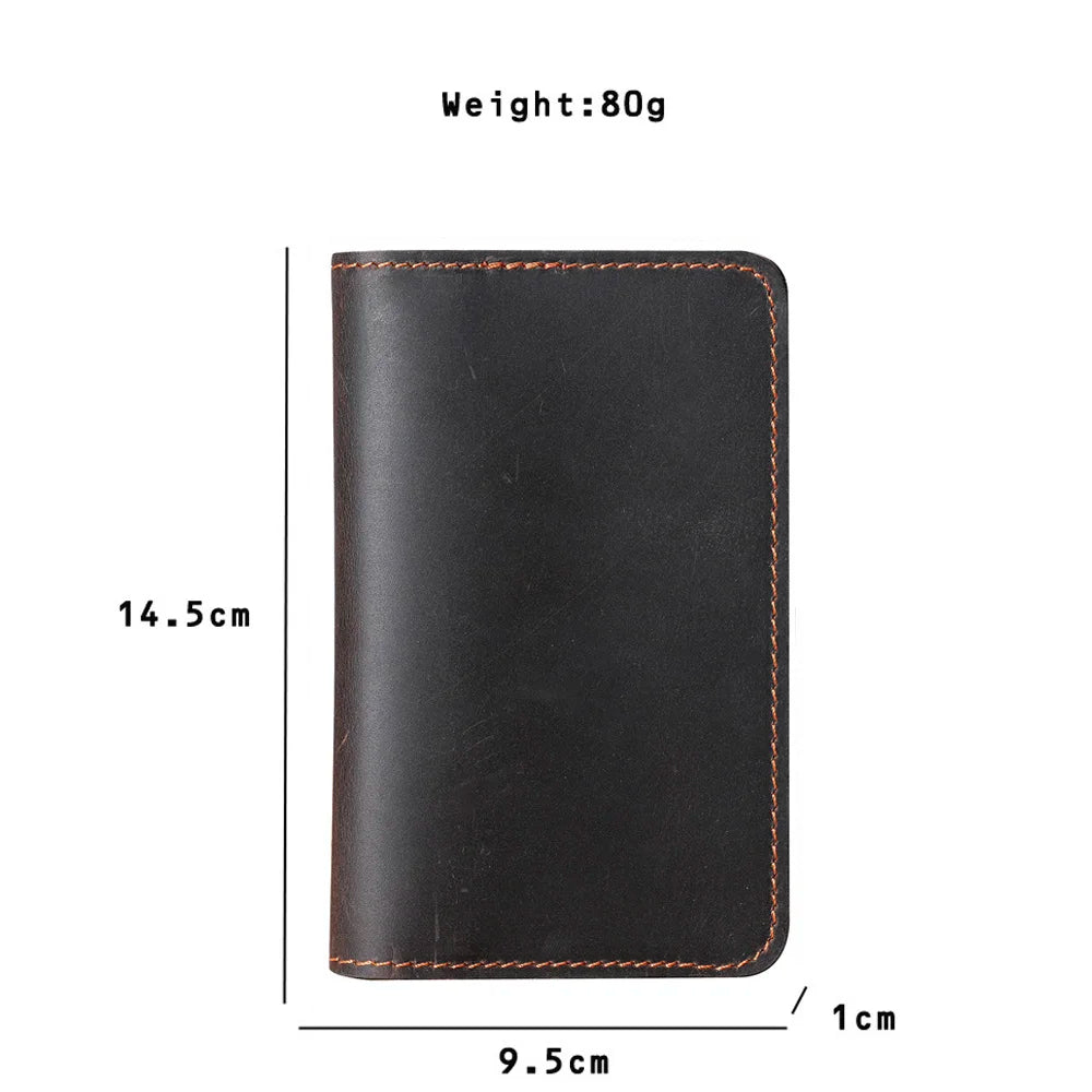 Personalised Genuine Leather Men's Billfold with Checkbook Holder Long Bill Folds for Men Custom Engraved