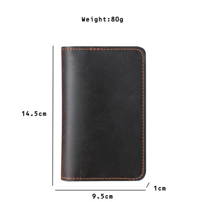 Personalised Genuine Leather Men's Billfold with Checkbook Holder Long Bill Folds for Men Custom Engraved