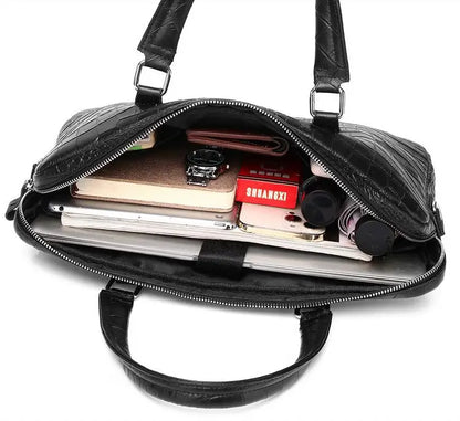 Genuine Leather Crocodile Grain Briefcases Hard For Men 15.6 Inch Laptop Briefcase Bags Computer Bag Luxury Handbags