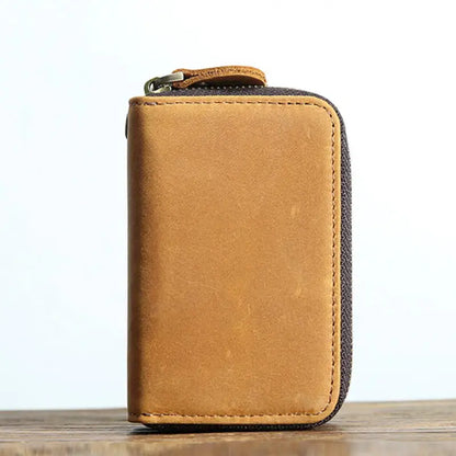 SOUTH GOOSE Genuine Leather Key Wallets Men Retro Car Key Case Cowhide Double Zipper Keys Organizer Coin Pouch Women Housekeeper