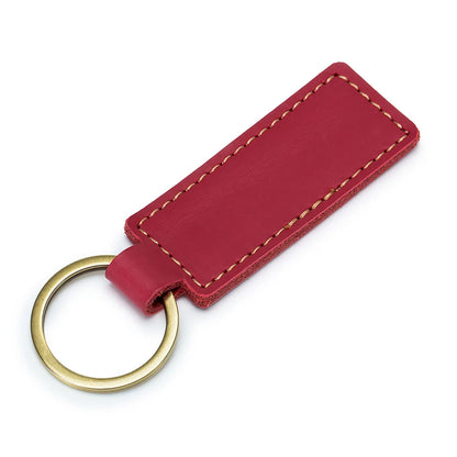 Custom LOGO Genuine Leather Cowhide Keychain Laser Engrave TEXT NAME Personalized Key Chain Vintage Key Tag for Women Men Gift