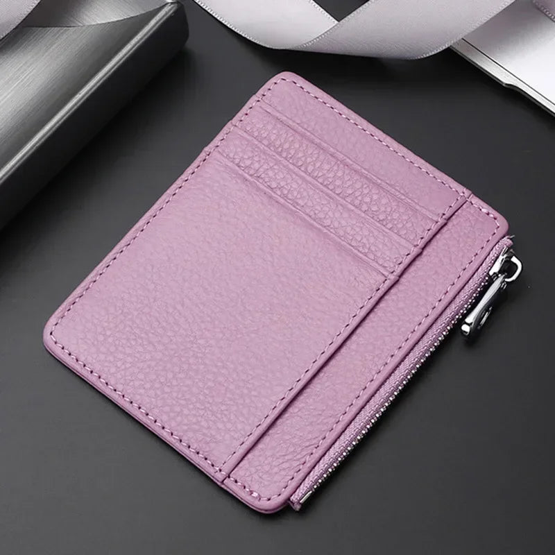 New Fashion Men's Leather Money Clips Wallet Multifunctional Thin Man Card Purses Women ID Business Card for Money Holder Purse