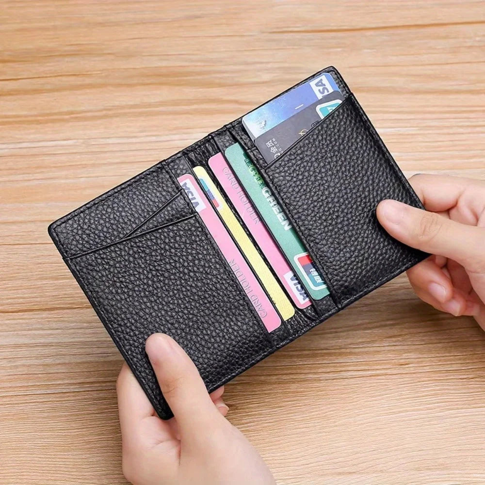 1PC Super Slim Soft Wallet Genuine Leather Mini Credit Card Holder Wallets Purse Thin Small Card Holders Men Wallet