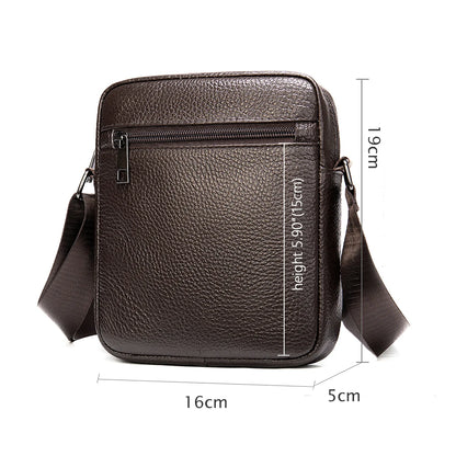 Westal Genuine Leather Men's Shoulder Bags Black Messenger Bags Small Crossbody Bags for Man 7362