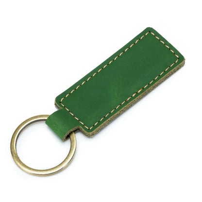 Custom LOGO Genuine Leather Cowhide Keychain Laser Engrave TEXT NAME Personalized Key Chain Vintage Key Tag for Women Men Gift