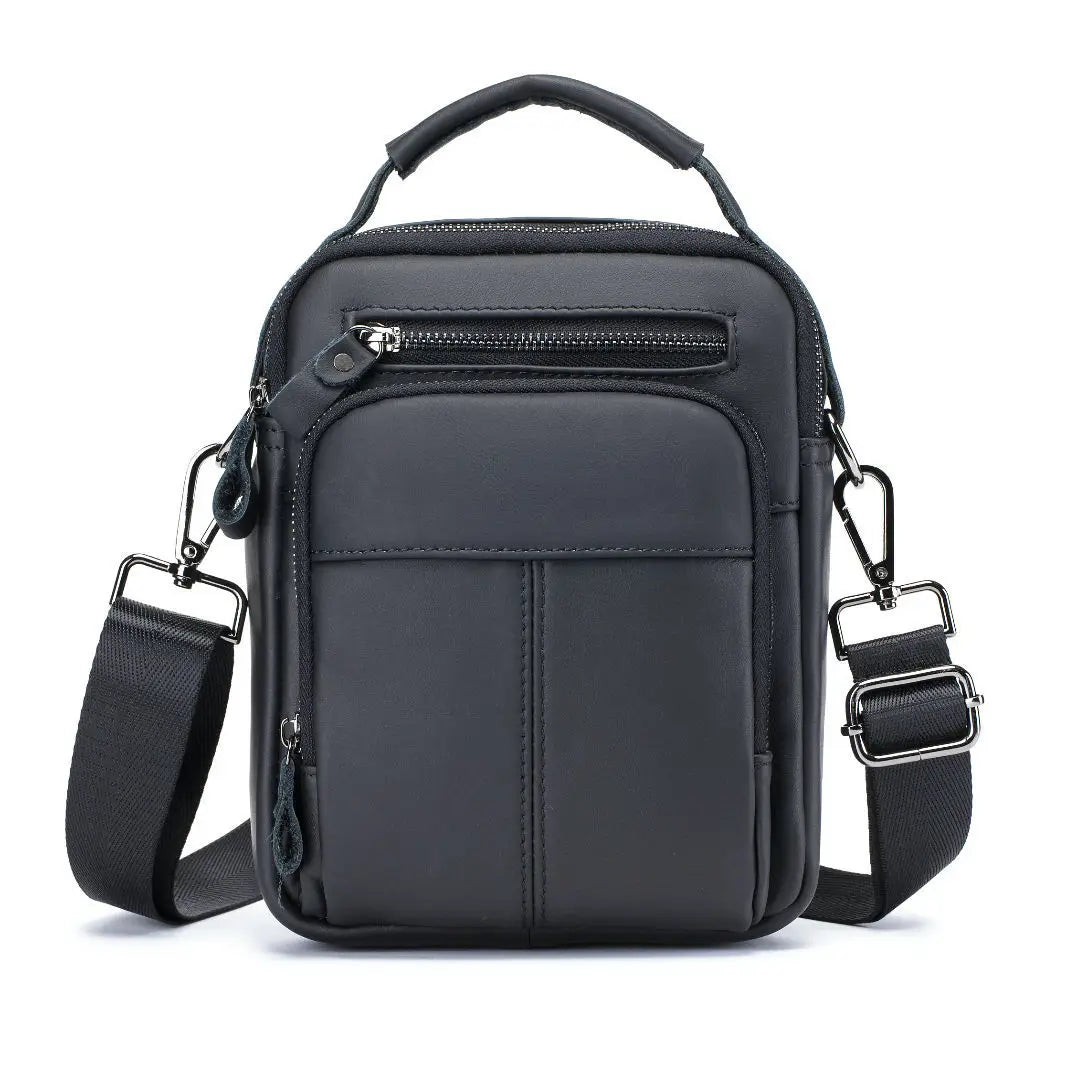 Vintage Genuine Leather Sling Bag Man Real Cow Leather Satchel Male 2025 New Tote or Shoulder Bag