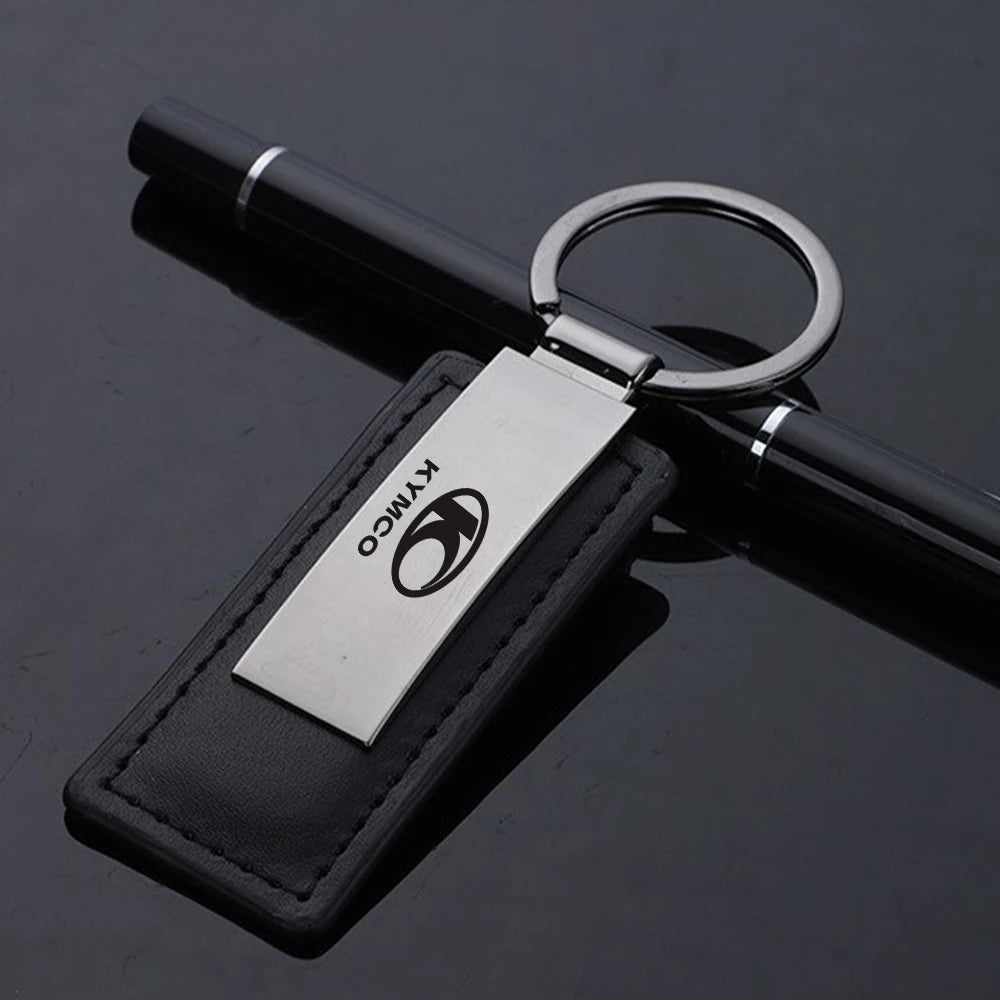 fit For Kymco Leather Splicing Waist Hanging Car Keychain Metal Key Ring Chain Motorcycle Keyring Accessories Gifts