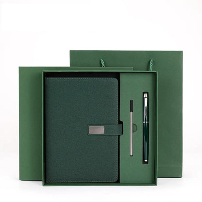 PU Leather Corporate Gifts Set Refill Set Customized Printing Notebook Pen Set Flash Drive Stylus Pen Customized Notebook