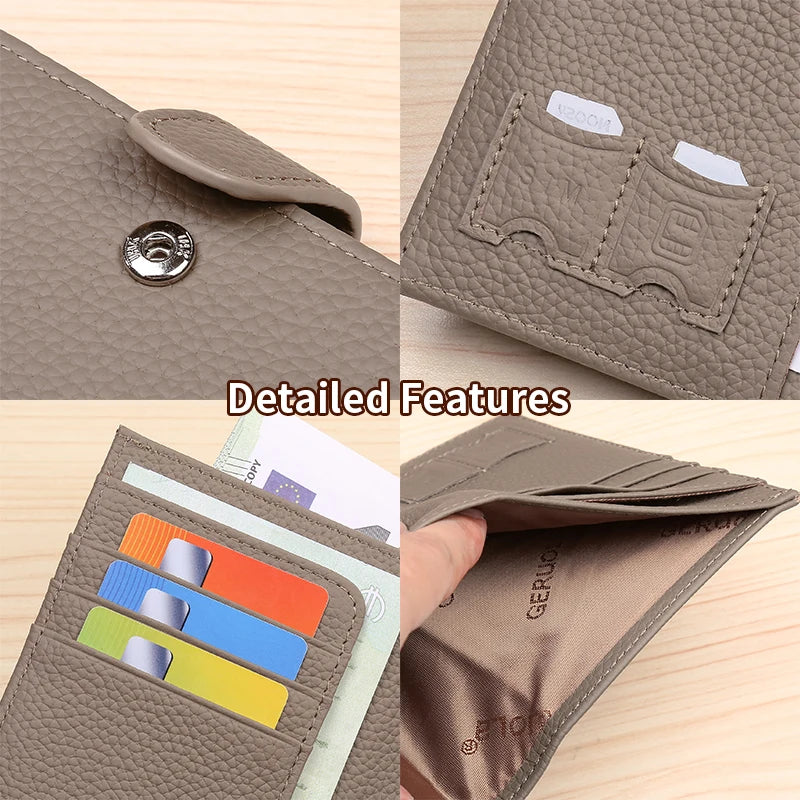Full-Grain Leather Passport Wallet with Credit Card Slots